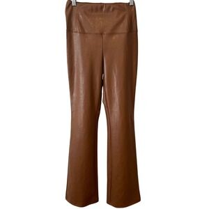 Wilfred Free Women's‎ Cognac Daria Vegan Leather Flared Leggings in Size M